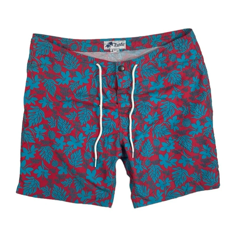 SH728 Men’s Trunks Surf & Swim Tropical Lined Beach Swim Trunks 36